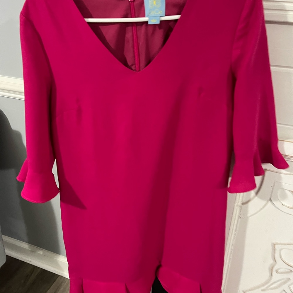 CeCe Mini Shift Ruffle Dress Size 2 - Picture 3 of 7